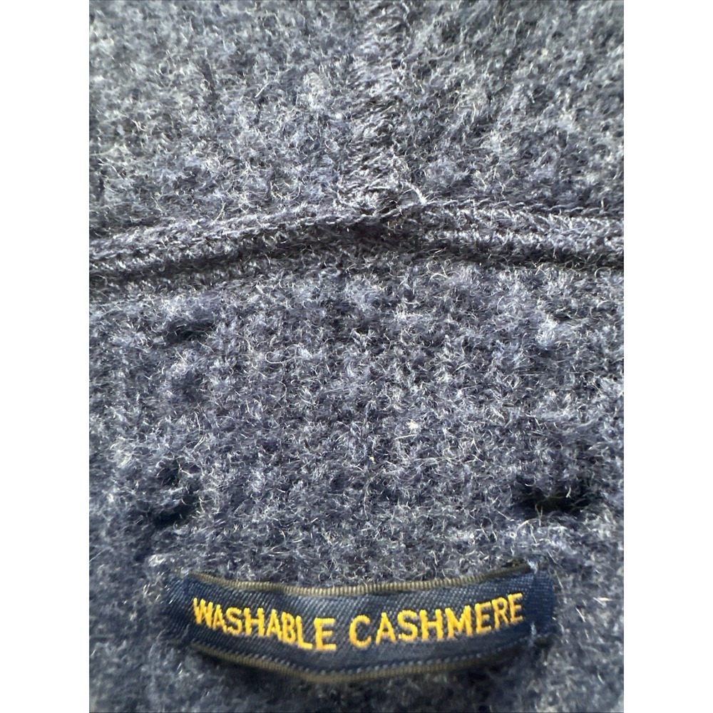 Polo Ralph Lauren 100% Cashmere Full Zip Hoodie Knit Sweater Blue Men's Size M - Picture 3 of 7